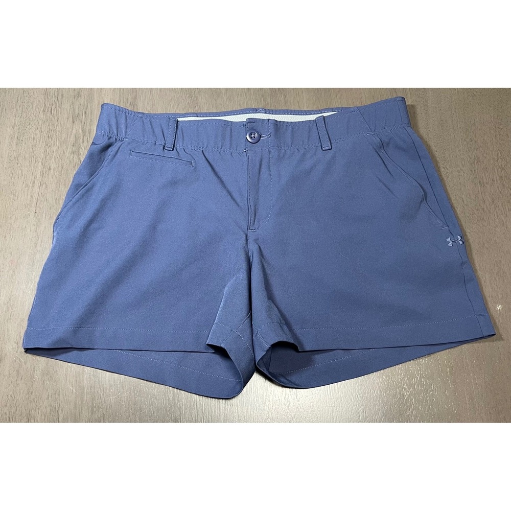 Under Armour Womens Golf Shorts Blue Performance Athletic Size 10 Stretch